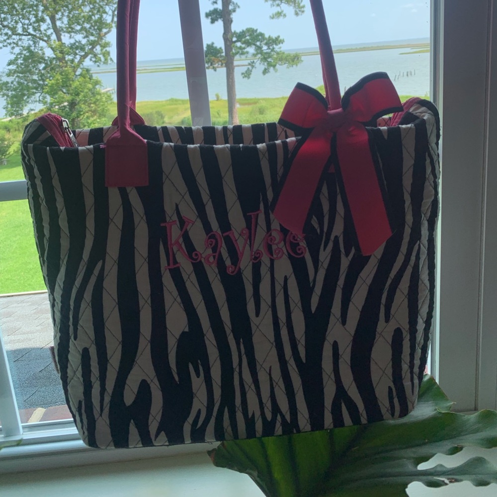 Zebra “KAYLEE” Zip Tote